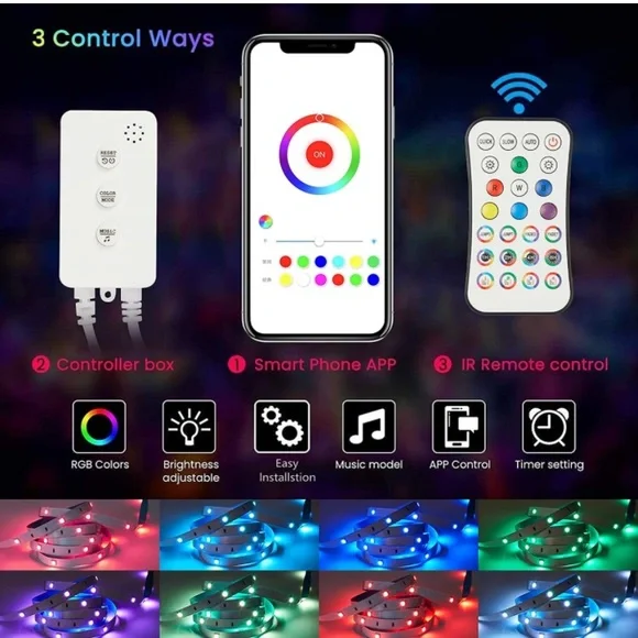 🎉Smart Led Strip Lights,65.6ft APP Control Light Strips Work with Alexa &Google - Picture 5 of 8